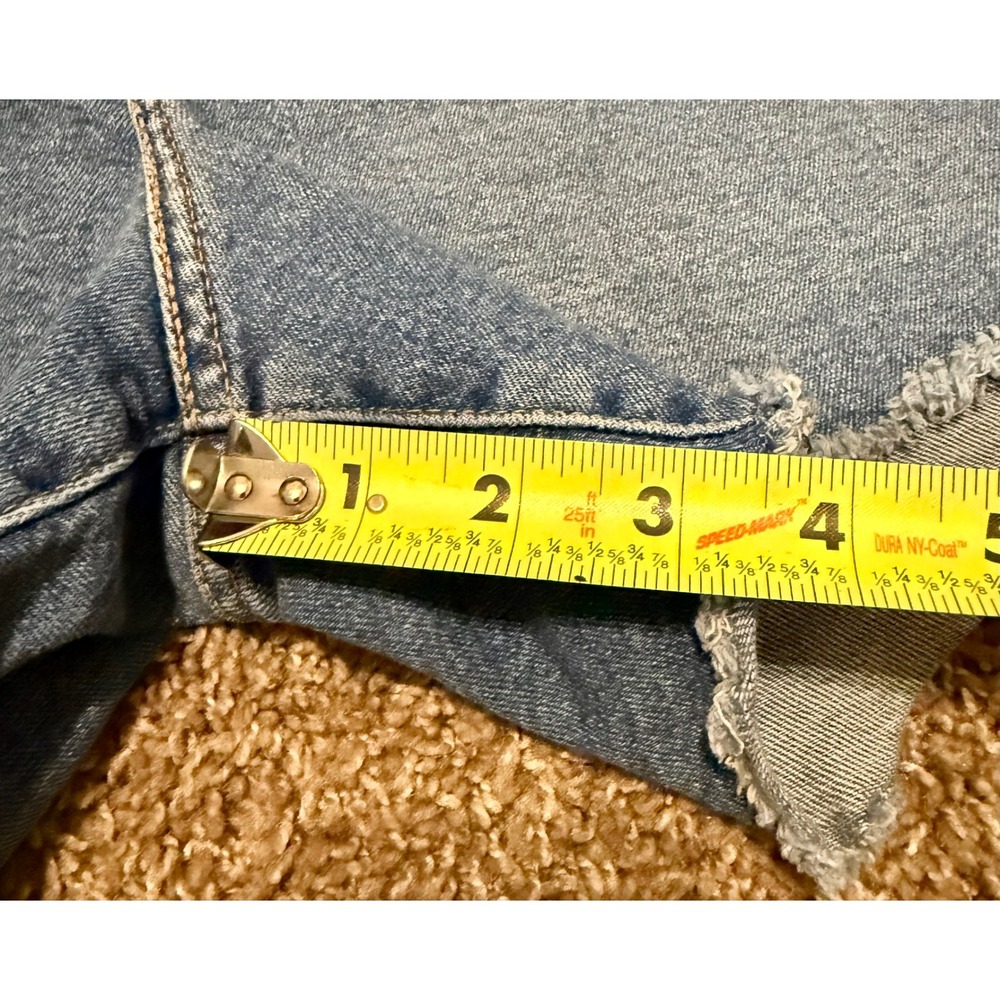 Levi Strauss Signature Shorts 14 Excellent Blue Distressed Denim Cutoff W32 - Picture 7 of 10